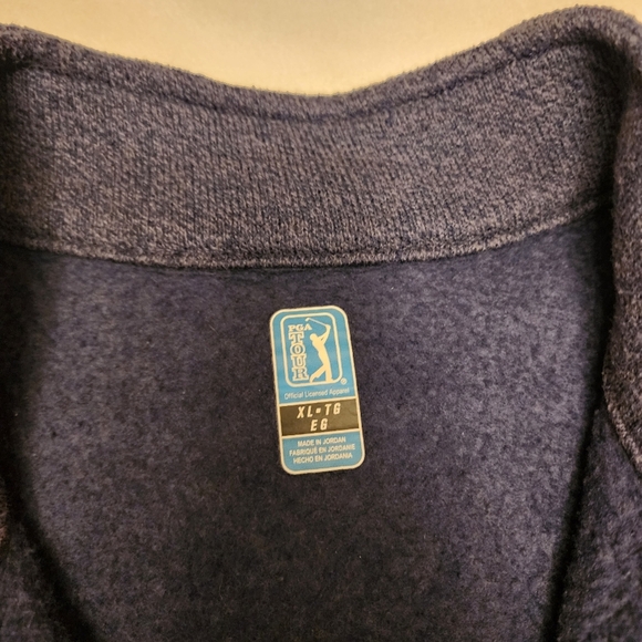 PGA Tour Men's Blue Quarter Zip Fleece Lined Knit Pullover Size XL - Picture 6 of 8